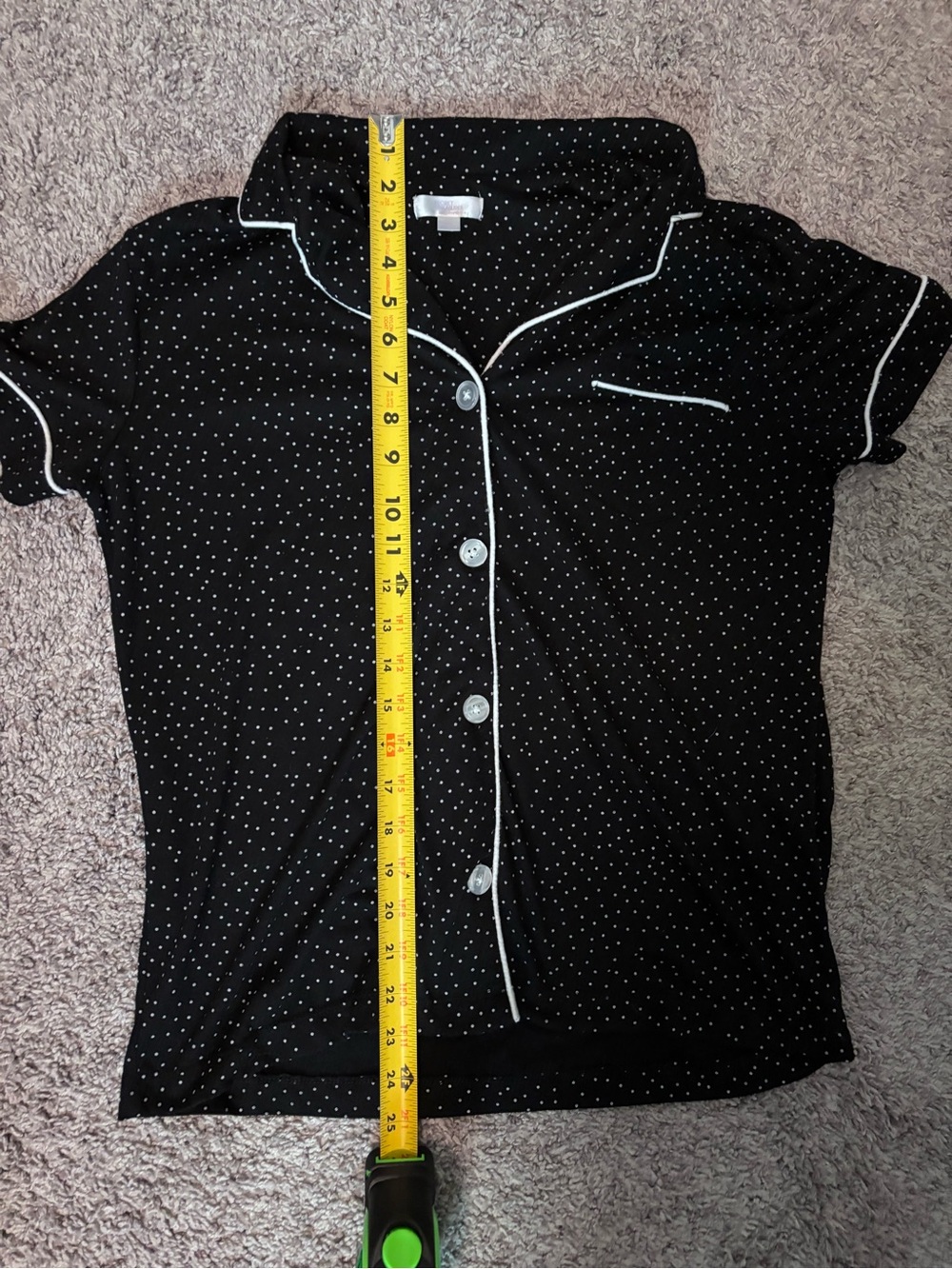 Secret Treasures Black with White Polka Dot Pajama Top and bottom Set Size Large - Picture 6 of 11